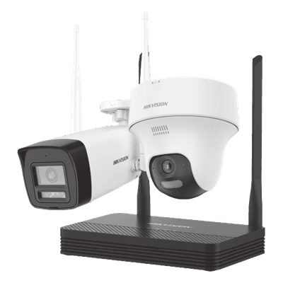 Kit de Videovigilancia IP Inalámbrico / 4 Megapixel / NVS 4 Canales / 2 Cámaras Wi-Fi / Dual Light / Audio Bidireccional / Micro SD 512 GB