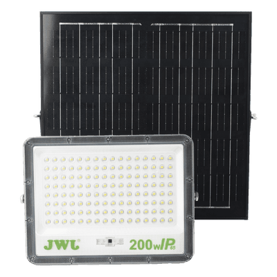 Reflector LED Solar / 200 W / Luz Blanca Fría 6500 K / Ángulo 120° / IP65 / Batería 3.2 VCD