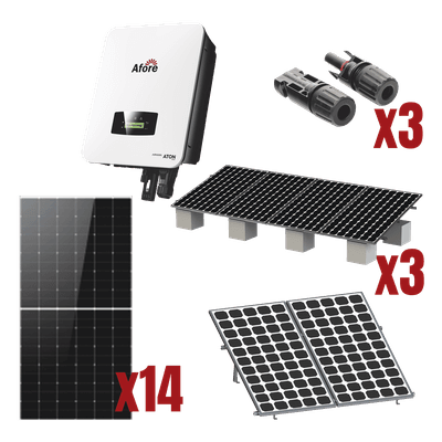 Kit Solar de Interconexión / 8 kW / 220 Vca / Inversor On-Grid / Montaje e Instalación Incluidos