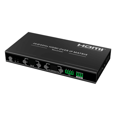 Receptor HDMI sobre IP / 4K60 Hz / 120 m / 18 Gbps / Videowall / 393 ft
