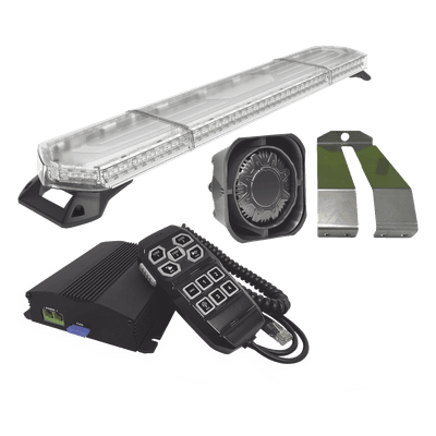 Kit de Sirena y Torreta LED / 48 pulgadas (1.2 m) / 96 LEDs / Ámbar / 124.5 dB / 12-24 VCD / SAE J845 / CISPR 25