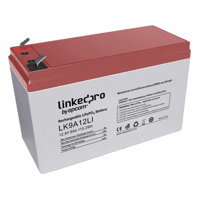 Batería de Litio LiFePO4 / 12.8 Vcc / 9 Ah / 115.2 Wh / 2000 Ciclos / Terminales F2