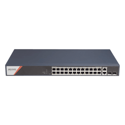 Switch PoE+ Industrial Administrable / 24 Puertos Gigabit PoE+ (4 Puertos PoE++ 90 W) / 2 Puertos Uplink Gigabit / 2 Puertos SFP / Alcance Extendido 300 m (984.3 ft) / 370 W