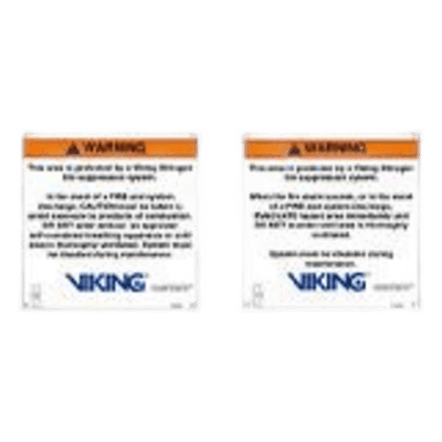 Señalamiento de Advertencia Interior / Sistema de Extinción con Nitrógeno / Aluminio 10' x 10' (254 mm x 254 mm) / UL/CSA y FM / Español