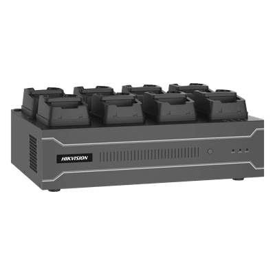 Dock Station de Escritorio / 8 Puertos Body Cams / Dual Gigabit / 4 Bahías HDD / ANR / Cobertura Cíclica / -10°C a 55°C