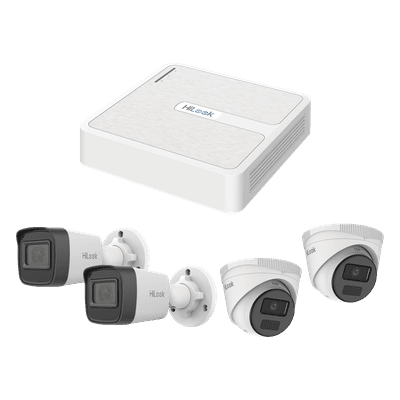 Kit de Videovigilancia IP / 2 Megapixel / NVR 8 Canales con 8 Puertos PoE+ / 4 Cámaras para Exterior / IR 20 m (65.6 ft) / Salidas VGA y HDMI