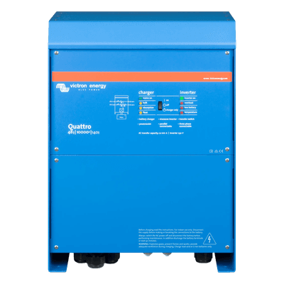Inversor Cargador de Onda Pura / Entrada 48 Vcc / Salida 8000 W 230 Vca 60 Hz / Conmutación 20 ms / PowerAssist Híbrida / Dos Entradas CA / 10 kVA