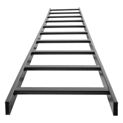 Escalera Tubular / 1.5" Peralte / 12" Ancho / 3.05 m (10 ft) Largo / Acero con Epóxica Negra / Incluye Coples y Tornillería