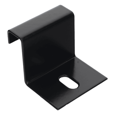 Grapa de Fijación para Escalera Tubular / 1.5" de Peralte / 12" de Ancho / Acero al Carbón / Pintura Epóxica Negra