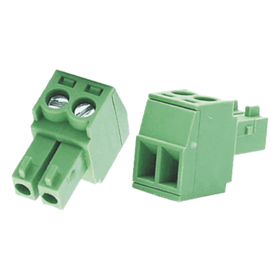 Bornera Conector Macho / 3.5 mm / 2 Tornillos / Plástico Resistente / CCTV y Control de Acceso