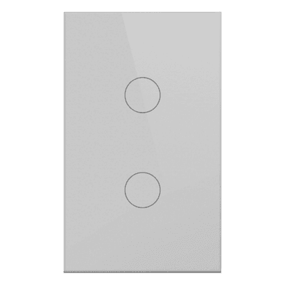 Apagador Inteligente ZigBee / 2 Circuitos / 800 W por Canal / Alimentación Universal 100-250 V / Panel de Vidrio Templado 120 x 72 mm / Cable Neutro Opcional