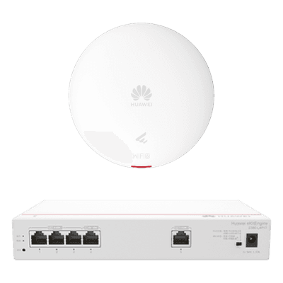 Kit Router Multi-Servicio y Punto de Acceso Wi-Fi 6 / 1.775 Gbps / 4 Puertos LAN PoE 50W / MU-MIMO 2x2 / Smart Antenna / Instalación Techo y Pared