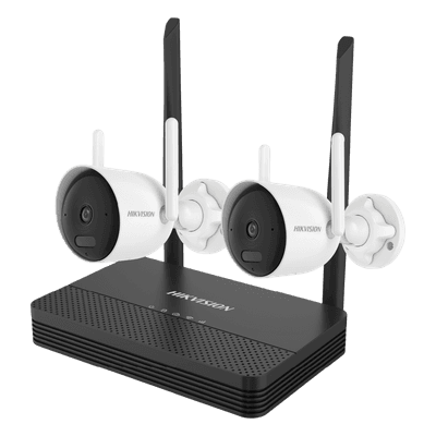 Kit de Videovigilancia IP Inalámbrico / 4 Megapixel / NVS 4 Canales / 2 Cámaras Bala Exterior / Dual Light 30 m (98.4 ft) / Audio Bidireccional / Wi-Fi 2.4 GHz / Micro SD 512 GB