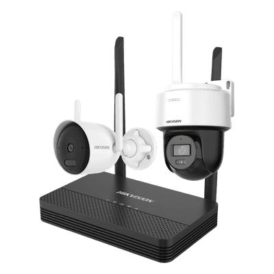 Kit de Videovigilancia IP Inalámbrico / 4 Megapixel / NVS 4 Canales / 2 Cámaras Wi-Fi / Dual Light / Audio Bidireccional / IP66 / Micro SD 512 GB
