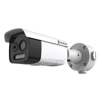 Cámara Bala IP Bi-Espectral / Térmica 256x192 / Óptica 5 MP / Detección de Incendios y Humos / Medición de Temperatura ±8°C / IR 30 m (98.4 ft) / PoE+ / IP67/IK10