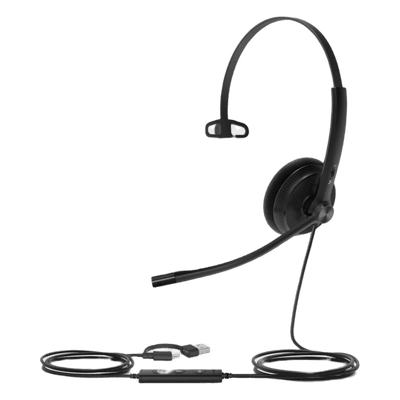 Auricular USB Mono / Cancelación de Ruido Pasiva / USB-A / Control de Llamada / Windows Mac Linux / Indicador de Ocupado