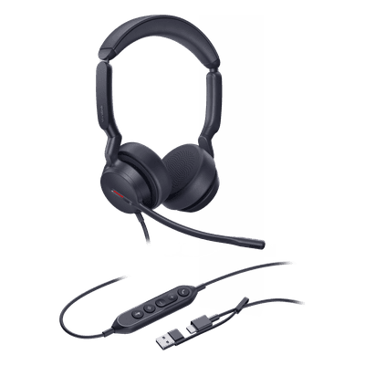 Auriculares USB Profesionales / Cancelación de Ruido con IA / Altavoz 35 mm / USB-C/A Plug-and-Play / 20 Hz - 20 kHz