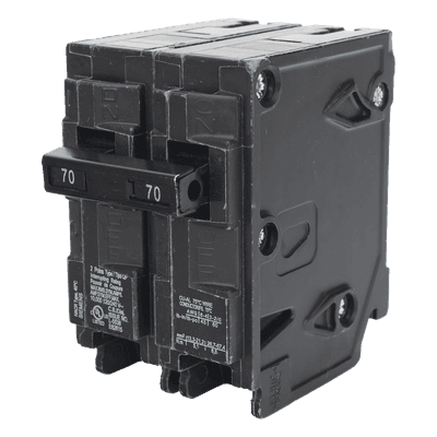 Interruptor Automático Enchufable / 2 Polos / 70 A / 120/240 V AC / 10 kAIC / Tipo QP