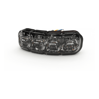 Luz Perimetral Flexible / 8 LED Rojo/Azul / Montaje Curvo 72° / 12-24 V DC / Cubierta de Silicona Transparente