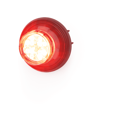 Estrobo LED Oculto / 12 LEDs / Rojo/Azul / 12-24 V DC / Lente Transparente / Bisel Negro