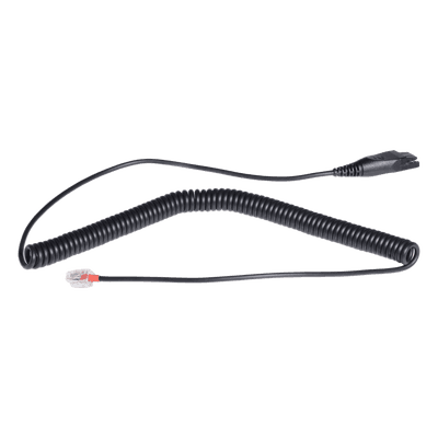 Cable QD a RJ9 / Audio HD / Conexión Diademas a Teléfonos de Escritorio / Anti-enredos / Uso Intensivo