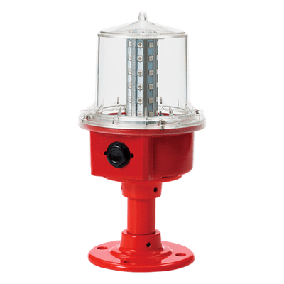Luz de Obstrucción de Aviación LED con Tubo de Baja Intensidad Tipo A Color Rojo, 110 VCA, Protección IP66 y Grado ICAO