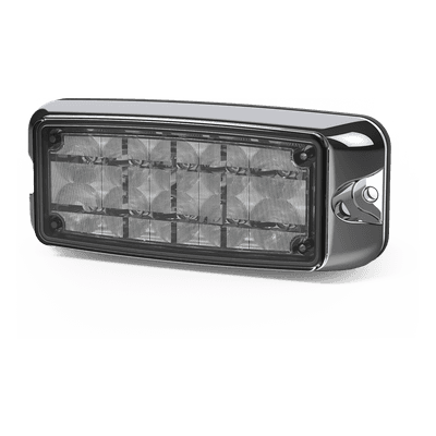 Luz de Advertencia LED / Doble Color Ámbar/Blanco / 55 Patrones Programables / 12-24 VDC / SAE J595 Clase I / 5x2 Pulgadas