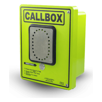 Intercomunicador Inalámbrico UHF / 2 W Transmisión / IP65 Antivandálico / Fibra de Vidrio Reforzada / Control de Acceso Relay / Entrada de Sensor