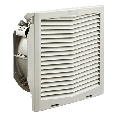 Ventilador con Filtro de Montaje Lateral / Flujo de Aire 395 CFM / Alimentación 115 Vca / Diseño Click-Fit / Rejillas con Bisagra