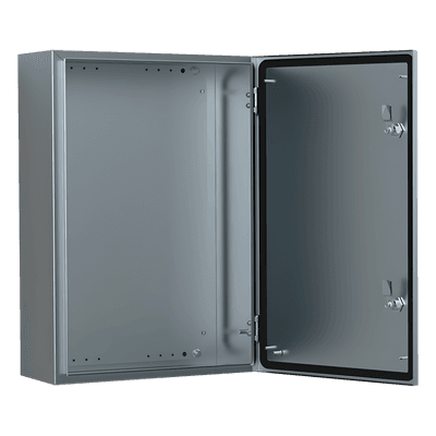 Gabinete de Acero Inoxidable / IP66 / 400x300x150 mm (15.7 x 11.8 x 5.9 in) / 2 Cerraduras / Placa de Montaje 2 mm