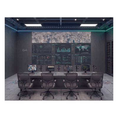 Kit Videowall 3x3 / 9 Pantallas 55" Full HD / Decodificador 16CH 4K / Base de Piso / Hikvision