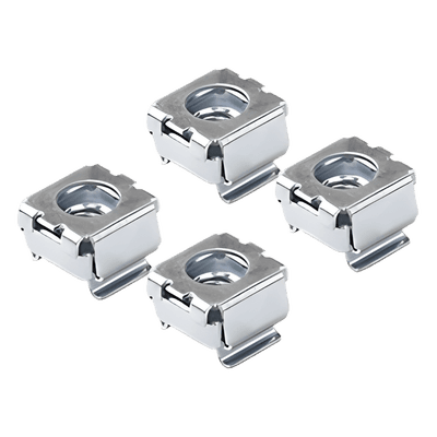 Tuercas Enjauladas para Rack / Kit de 4 Piezas / Instalación sin Herramientas / Acero Resistente a Corrosión