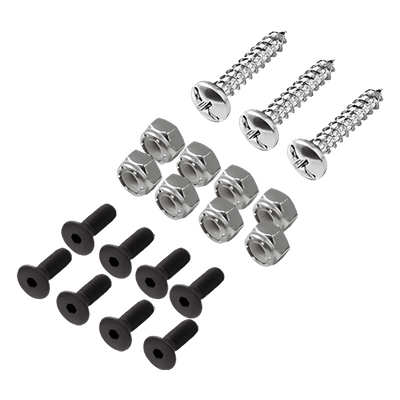 Kit de Instalación para Chapa Magnética / 19 Piezas / Tornillos Socket Flat 6/32 / Tuercas Insertables 6/32 / Tornillos Busca Rosca 8 x 3/4