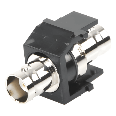 Módulo Acoplador Coaxial Tipo BNC, Keystone, de 50 Ohms, Color Negro