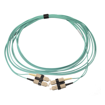 Jumper de Fibra Óptica Multimodo 50/125 OM3 / SC-SC Duplex / OFNR / Aqua / 5 m (16.40 ft)