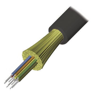 Cable de Fibra Óptica / 4 Hilos / Monomodo OS1/OS2 9/125 / Interior-Exterior / Loose Tube / Dieléctrico / LS0H / 1 Metro (3.28 Pies)