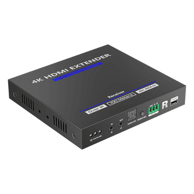 Receptor HDMI IP / 4K@60Hz / Cero Latencia / Extensión 100 m (328.1 ft) / Cat 6/6a/7 / Audio 7.1 / IR Bidireccional / ARC / HDMI Loop Out