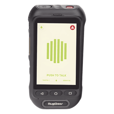 Kit Radio PoC LTE / Altavoz Frontal 105 dB / IP68 / MIL-STD-810H / PTT Dedicado / Batería Extraíble 3000 mAh