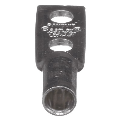 Zapata de compresión LCD4-14A-L para cal. 4 Awg, Doble barreno para tornillo prisionero de 1/4, Espaciado de orificio 16mm, 1 Pz