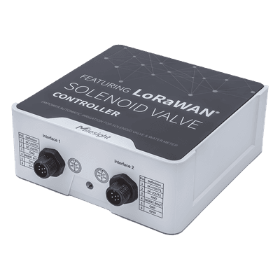 Controlador IoT LoRaWAN / 2 Salidas CC para Válvulas Solenoides / 2 Entradas por Pulsos / IP67 / 16 Eventos de Riego