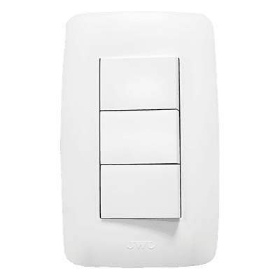 Apagador Triple / 127 V / 60 Hz / 10 A / Blanco / 11.8 x 7.8 x 3 cm