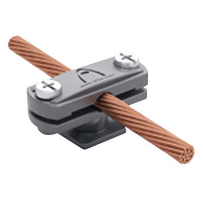 Grapa de Nylon / Elevación 17 mm / Cable 6-10 mm / Pletina 30x2-30x3.5 mm / Taco y Tornillo M6x25 mm / UNE 21186