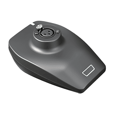 Transmisor de Micrófono de Mesa / Conector XLR-F para Gooseneck / Batería Ion-Litio 12h / USB-C / AES128 / 10-20 Canales / 2.4 GHz