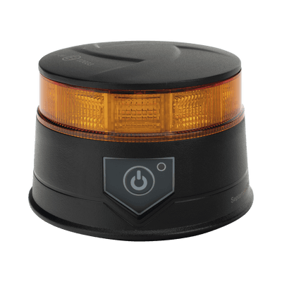 Baliza LED Recargable / Color Ámbar / IP67 / 12-24 V / 7 Patrones de Destello / Montaje Magnético y Succión