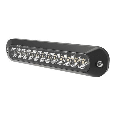 Luz Auxiliar LED / 12 LEDs Rojo/Azul / 70 Patrones de Destello / SAE J595 Clase I / 12-24 VCC / 6.2" (157 mm) x 0.8" (20 mm) x 1.4" (35 mm)