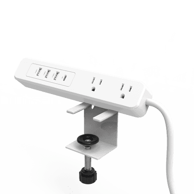 Multiconto de Escritorio / Carga Rápida 65 W / 2 x NEMA 5-15P / 1 x USB-C PD / 3 x USB-A / Cable 1.5 m (4.9 ft) / 1560 W Total