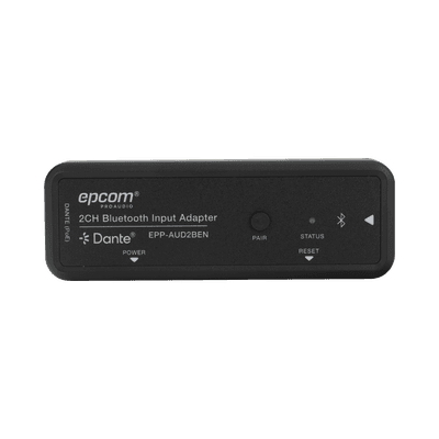Extensor de Audio / Entrada Bluetooth 2 Canales / Salida Dante® Digital / Latencia 1-5 ms / PoE / Transmisión 100 m (328 ft)