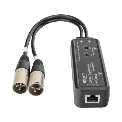 Extensor de Audio Dante® / 2 Canales XLR / Latencia Configurable 1-5ms / Transmisión 100 m (328 ft) / PoE / USB-C / HDMI 1.4