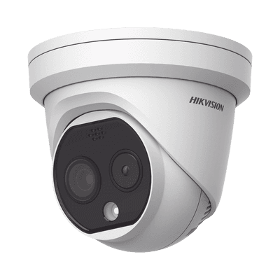 Turret IP Dual / Térmica 1.8 mm (160 x 120) / Óptico 2 mm (4 Megapixel) / DETECCIÓN DE PERSONAS 53 m /15 mts IR / Exterior IP67 / PoE / Termométrica / Detección de Fuego / Detección de Te / Micro SD 32 GB Incluida
