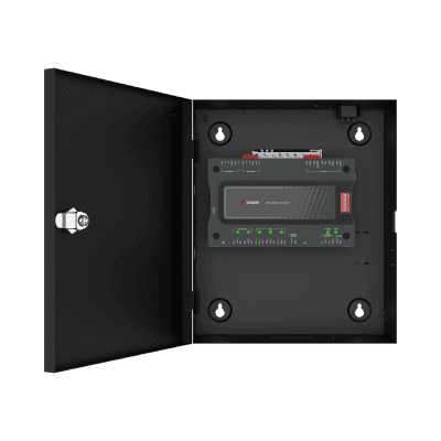 Controlador de Acceso para Elevadores / 128 Pisos / TCP/IP / 100,000 Tarjetas / 50,000 Usuarios / Huella, Tarjeta o QR / 5 Relevadores / 24 Distribuidores Esclavos